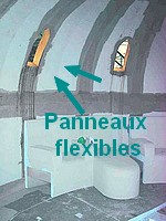 PLAQUES STRIEES d�formables pour r�aliser les courbes (douches rondes), le toit, les voutes tunnel, les banquettes au bords arrondis du hammam